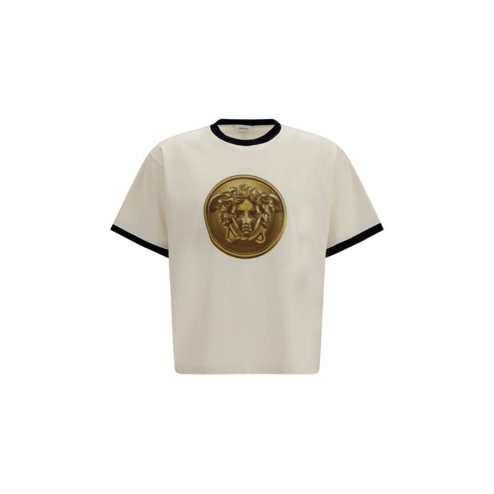 Versace Beige Cotton Men's T-Shirt